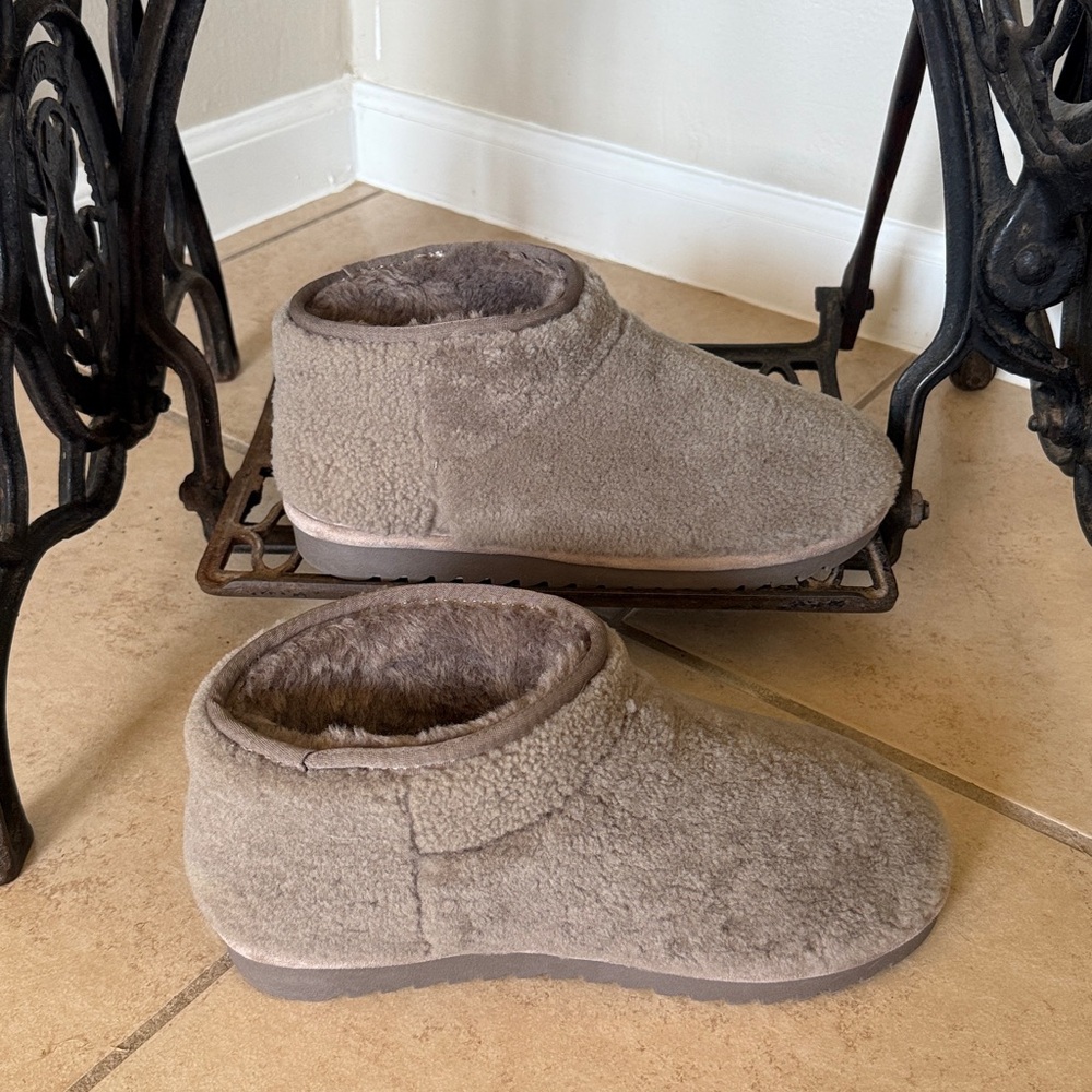 Steve Madden Shearling Cabin Booties Gray Women’sSize 11 New - Picture 3 of 6